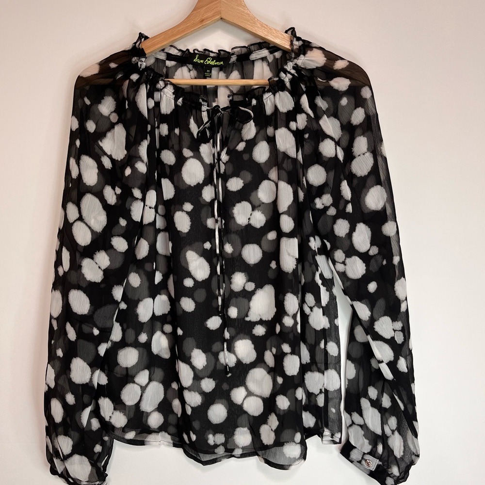Sam Edelman Black and White Patterned Blouse